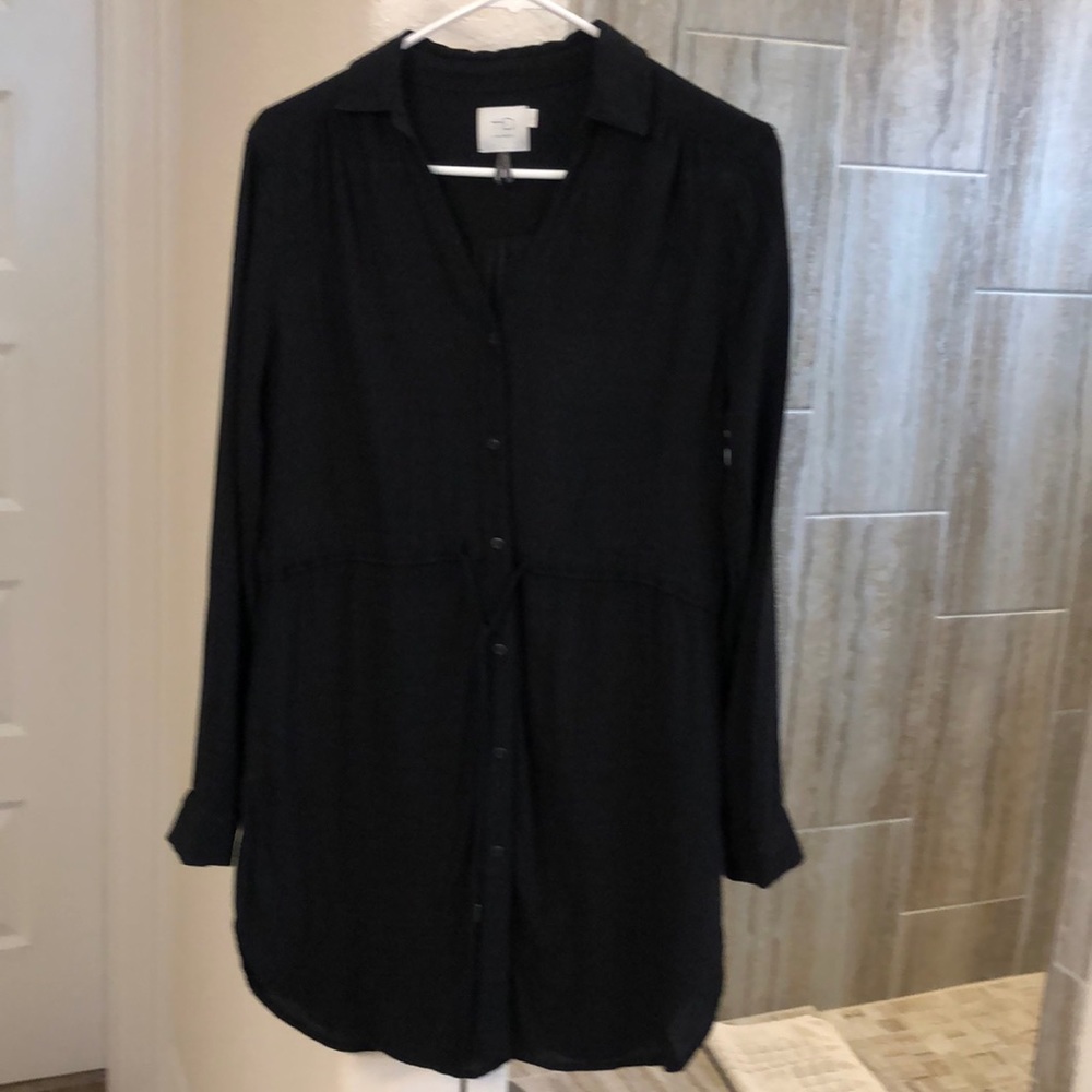 ANTHROPOLOGIE HD IN PARIS Black Tie Waist Tunic XS
